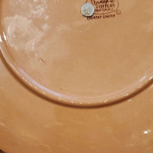 Vintage Stagl Pottery Country Garden 10" Tidbit Serving Plate Tray Stagle Stragl - Picture 10 of 10